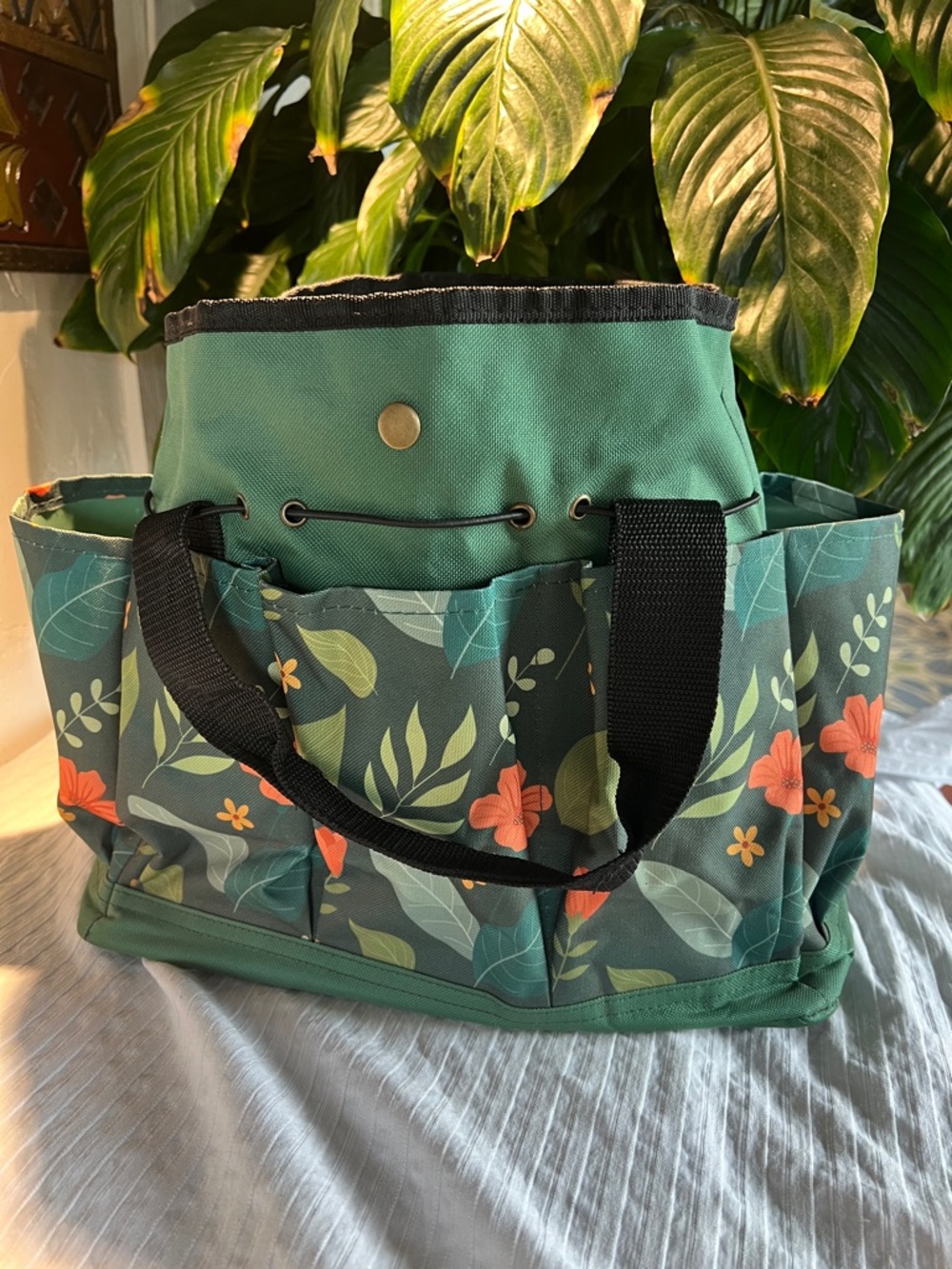 Green Floral Utility Organizer Expandable Tote by GeeDuo Garden Tools - Picture 2 of 16